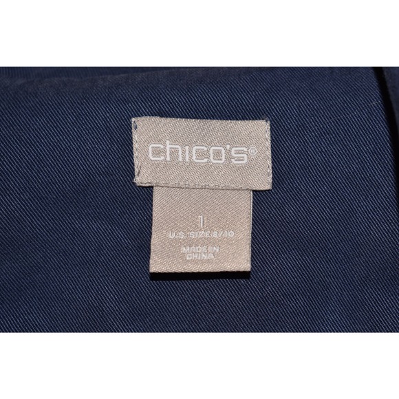 CHICO'S $149 Draped Open Lyocell Jacket in Navy Chico's 1 / US 8 - Picture 4 of 4